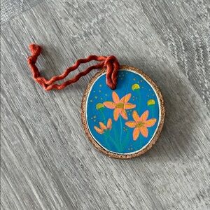 Hand painted wood ornament